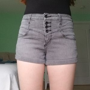 Lovesick V-stitch Pinstripe Shorts